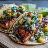 Grilled Salmon Mango Tacos