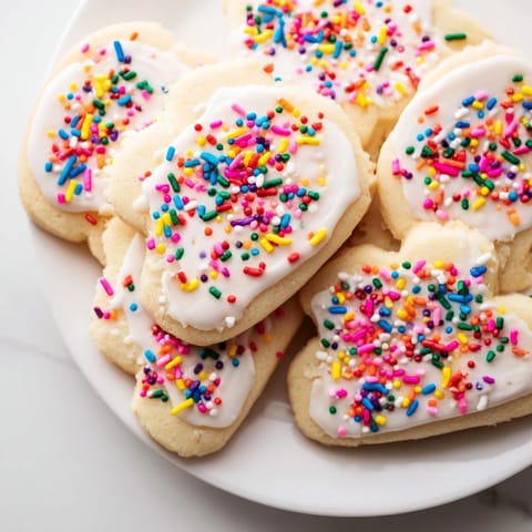Golden-edged sugar cookies, freshly baked and ready for festive holiday decorating on a white plate.