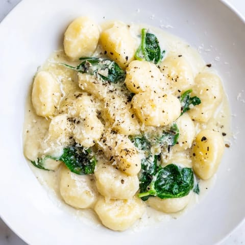 Creamy Garlic Gnocchi with Spinach