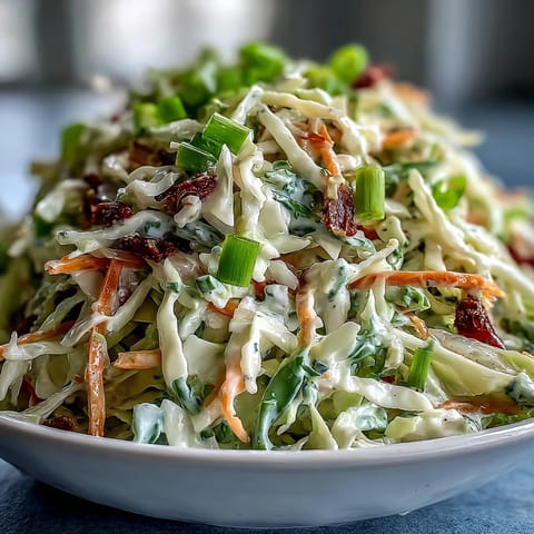 Vibrant bowl of Best Cabbage Coleslaw with creamy dressing, freshly tossed shredded cabbage and carrots.