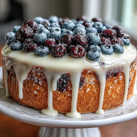 Lemon Blueberry Spring Birthday Cake with vibrant blueberries and zesty lemon frosting, perfect for festive spring celebrations.  