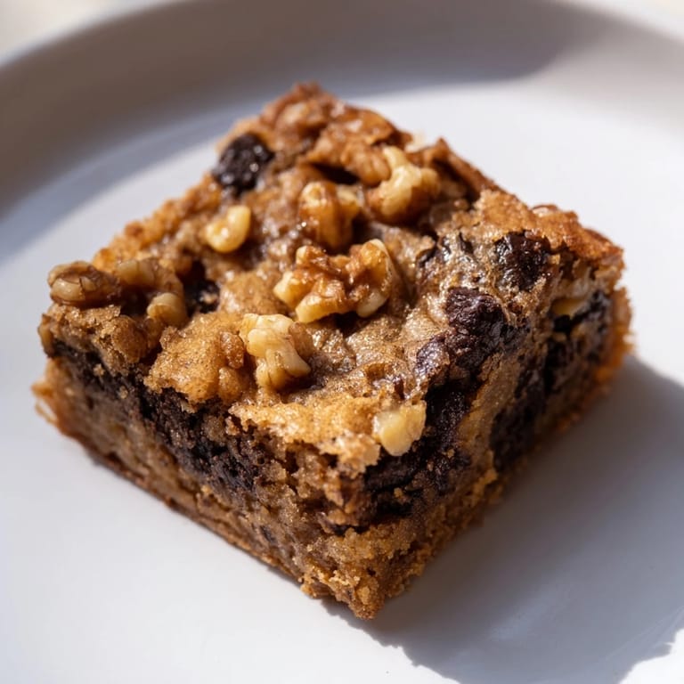 Freshly baked blondies, featuring a caramelized brown sugar aroma, perfect for dessert lovers and sweet cravings.