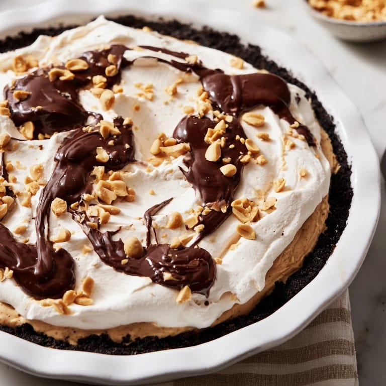 This perfectly chilled Peanut Butter Pie boasts a smooth peanut butter filling, ideal for dessert.