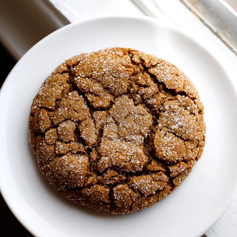 These homemade molasses cookies feature a crinkled top, enticingly spiced for a comforting treat.