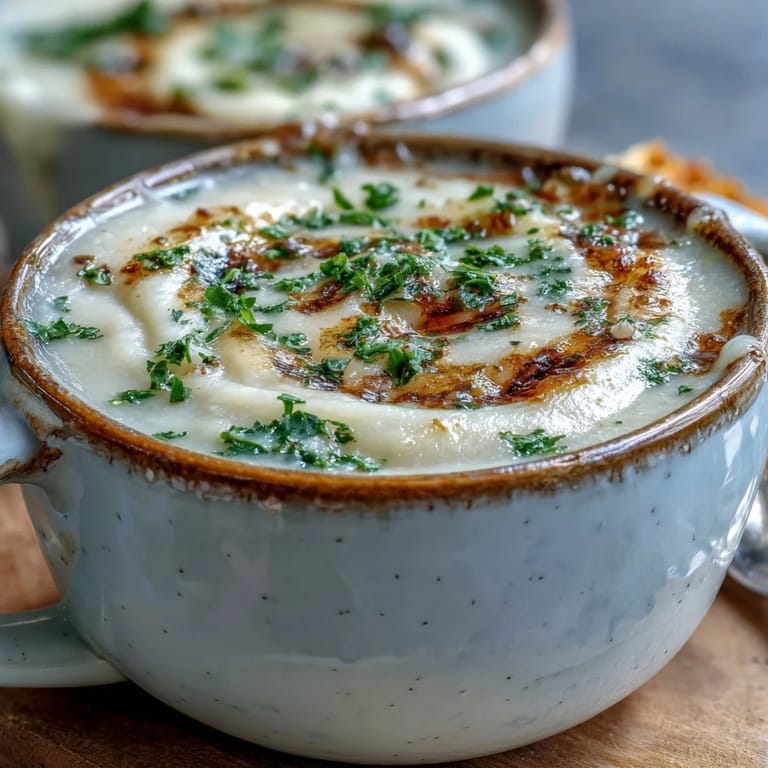 Smooth, aromatic White Bean and Parmesan Soup with carrots and celery in a rustic bowl.