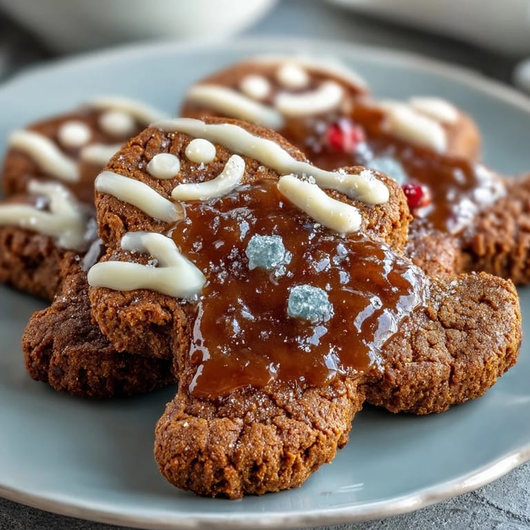 2. Spiced gingerbread bites shaped like GingerBrave, featuring warm cinnamon and molasses flavors, decorated with royal icing for a festive, whimsical treat.