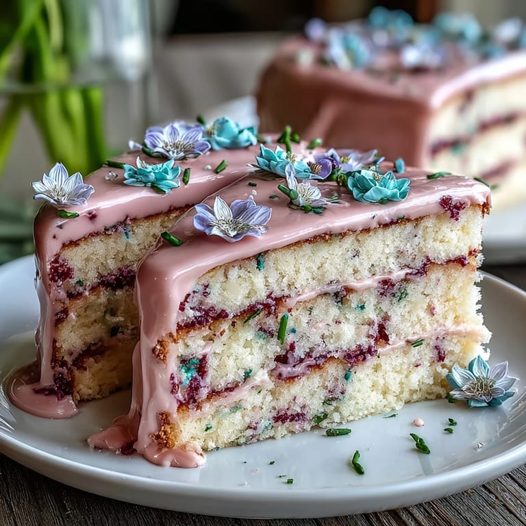 Adorable pastel birthday cake featuring piped buttercream roses, daisies, and leaves, perfect for a cheerful spring celebration or garden party dessert.