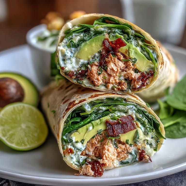 Healthy 5-ingredient avocado tuna wraps, easy to make, perfect for lunch or on-the-go.  