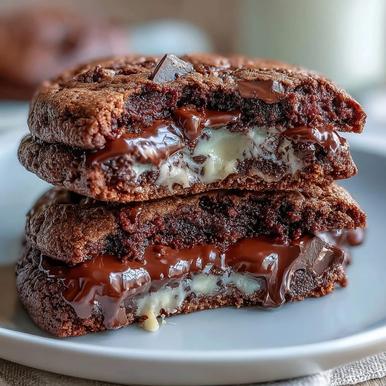 ALT image text: Soft, gooey dark chocolate cookies with vanilla notes, reminiscent of the mysterious Shadow Milk Cookie, served warm with a glass of cold milk.