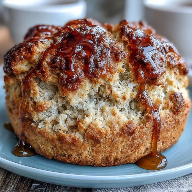 Warm scones infused with dandelion petals and drizzled with honey, served alongside a generous dollop of clotted cream for brunch.