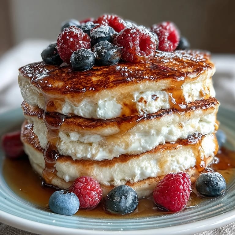 Close-up of delicious Icelandic skyr pancakes with a hint of sweetness.