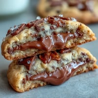 Cadbury Egg Stuffed Chocolate Chip Cookies with gooey centers and melted chocolate chips.