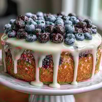 Lemon Blueberry Spring Birthday Cake with vibrant blueberries and zesty lemon frosting, perfect for festive spring celebrations.  