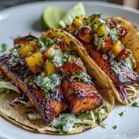 Grilled Salmon Mango Tacos