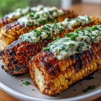 Memorial Day Grilled Corn with Herbed Butter 4 Ways, smoky charred kernels served with vibrant parsley-chive, basil-lemon, cilantro-lime, and Parmesan-paprika butters.